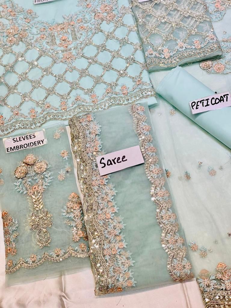 Maria B embroidered saree