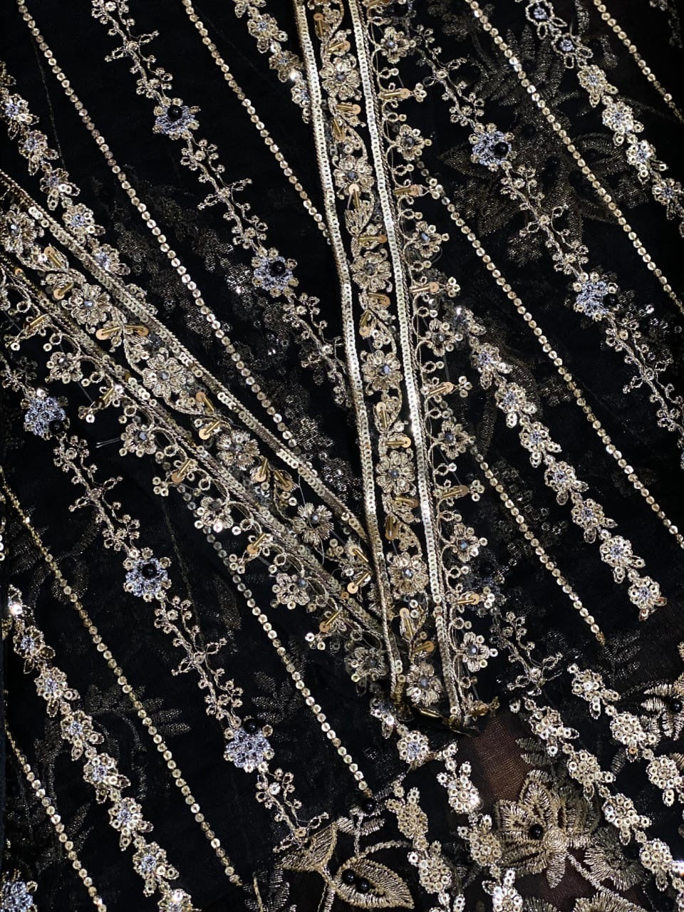 Chiffon embroidered maxi dress party wear