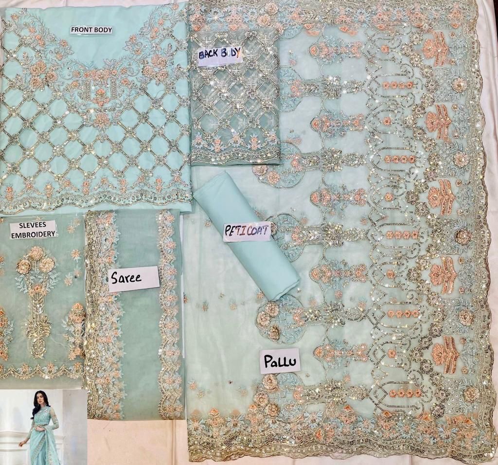 Maria B embroidered saree