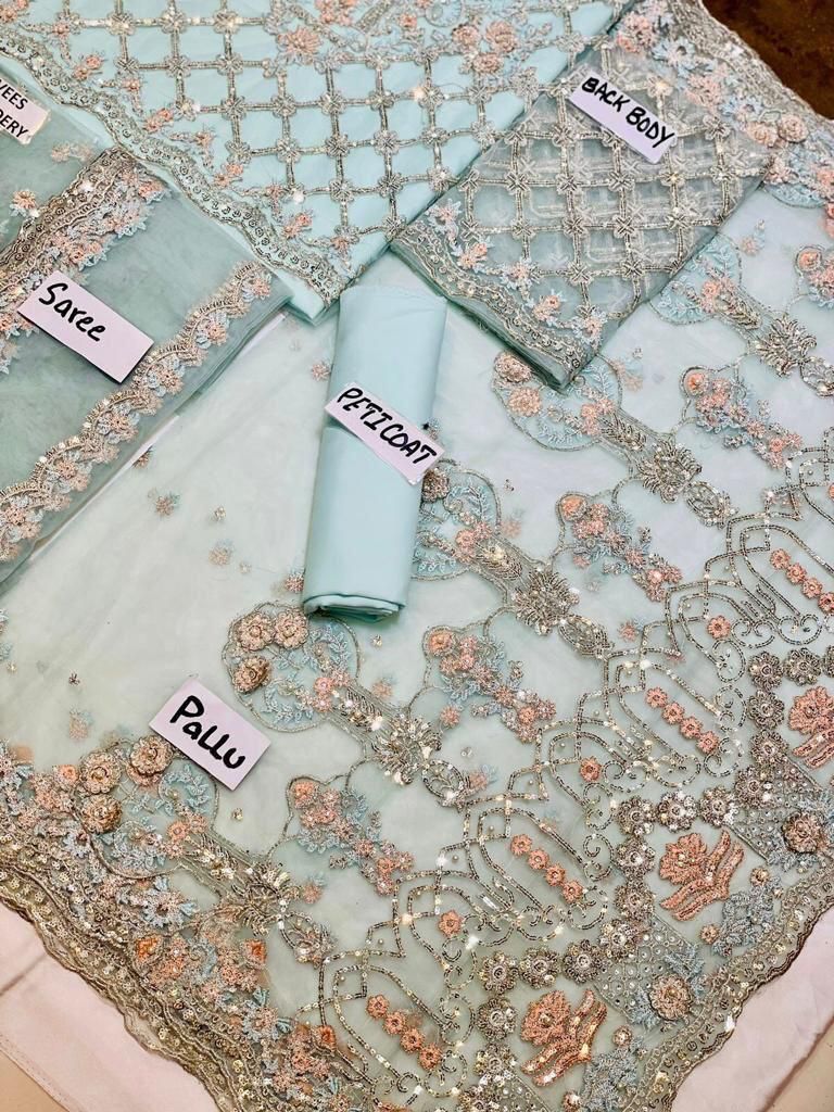 Maria B embroidered saree