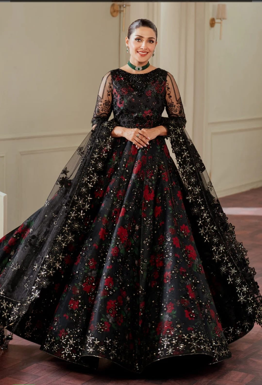 Baroque maxi dress