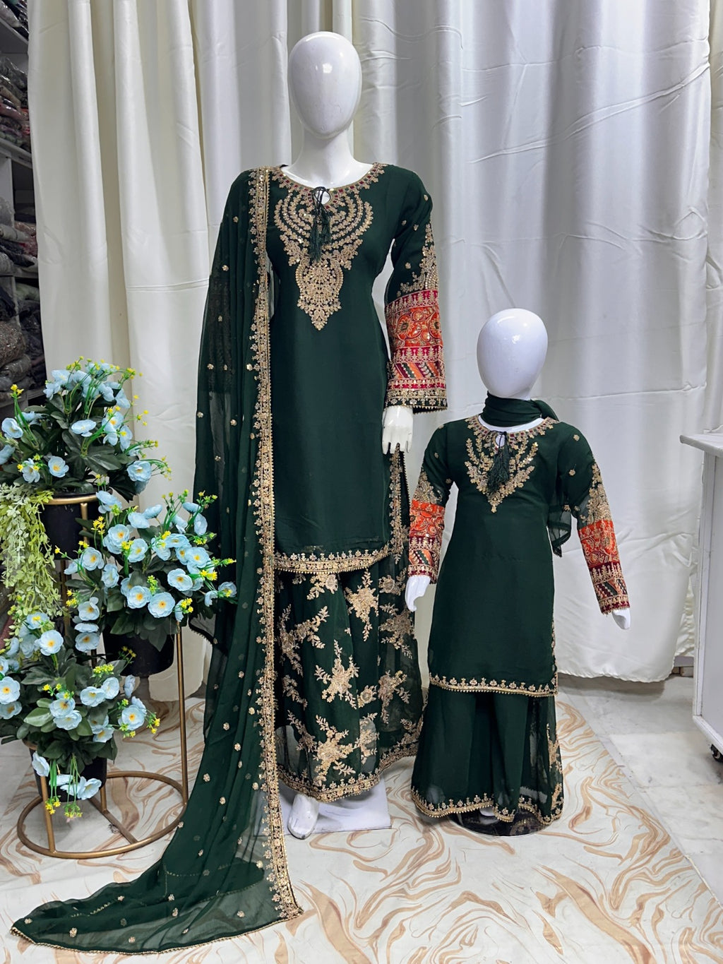 Mother n daughter chiffon dress