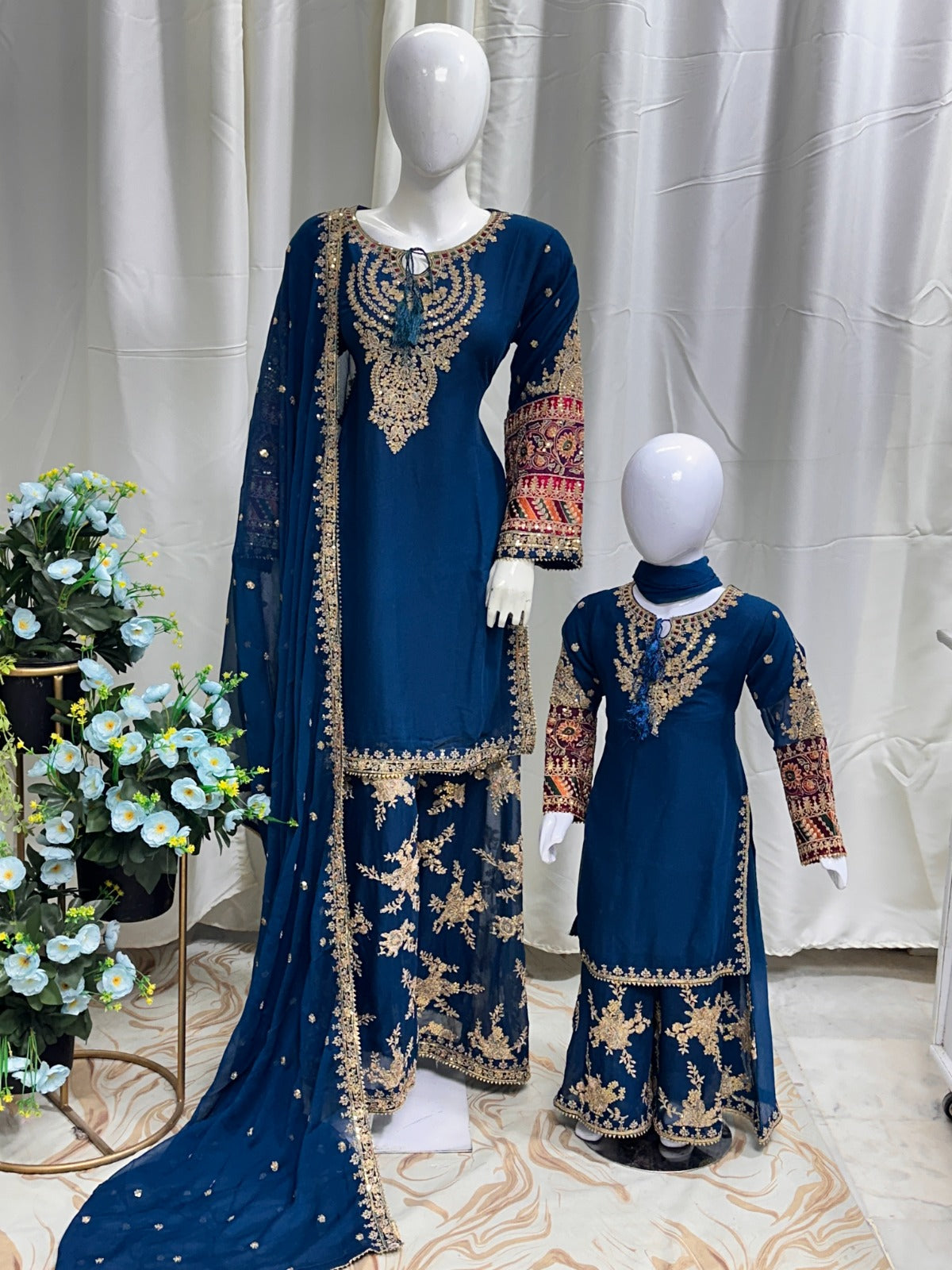 Mother n daughter chiffon dress