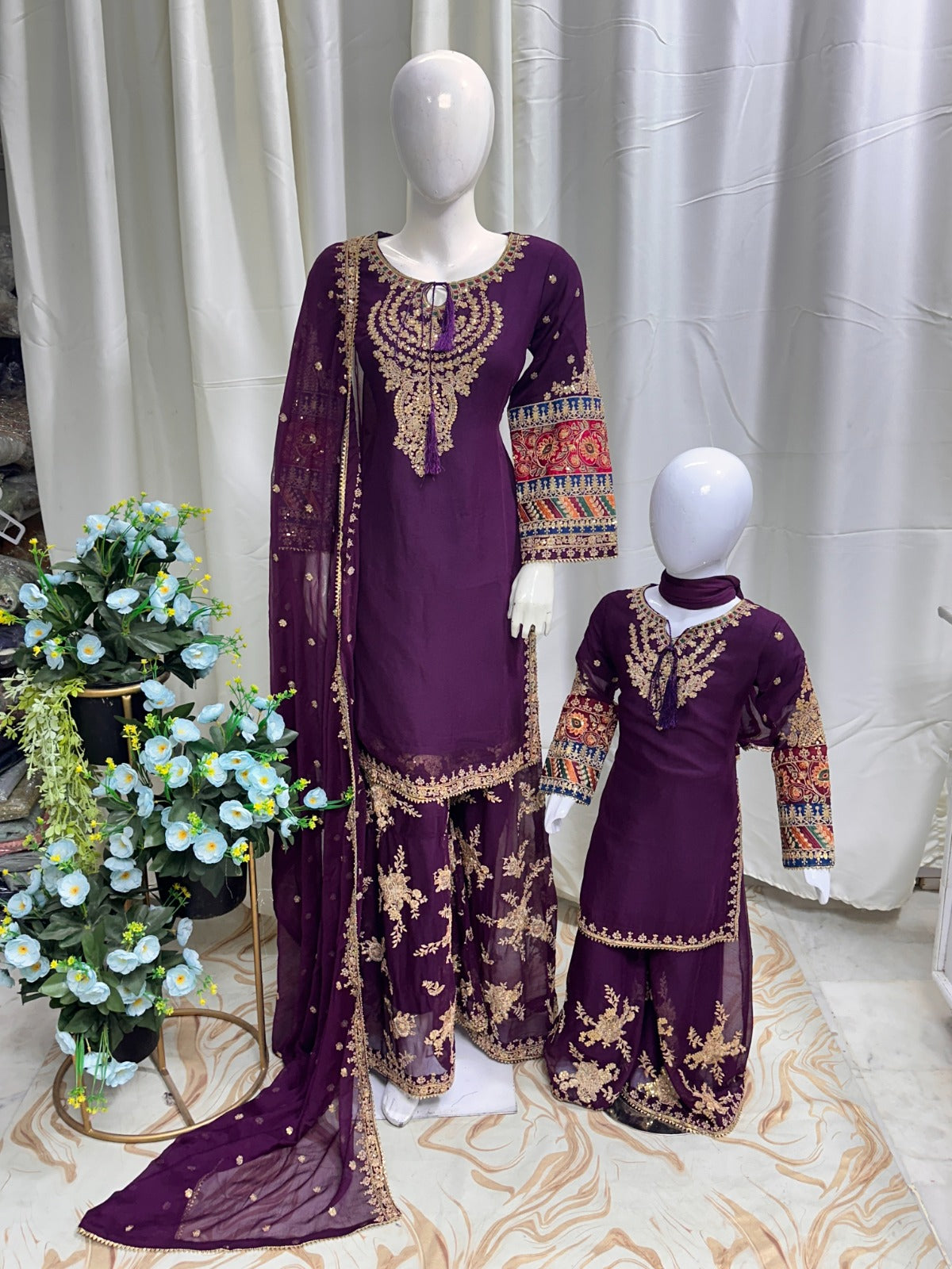 Mother n daughter chiffon dress