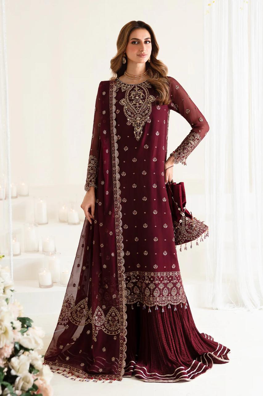 Alizeh brand unstitch dress chiffon embroidered