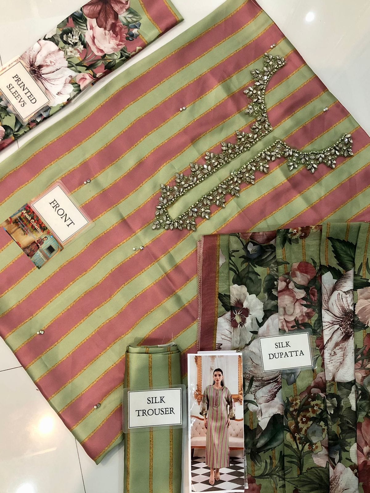 ADAN LIBAS embroidered unstitch dress